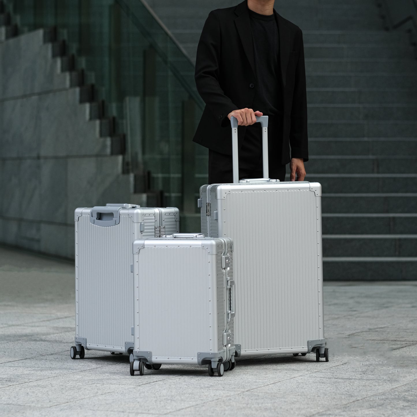 <Pre-Sale>Stripe Aluminum Suitcase(Silver)｜28inch