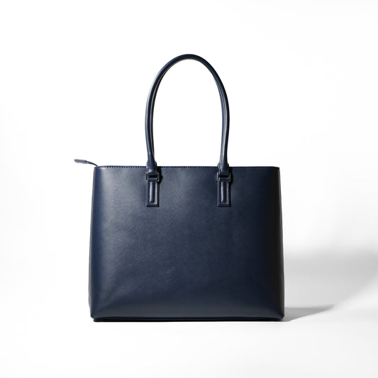 <アウトレット>Italian Saffiano Leather Tote (Navy)
