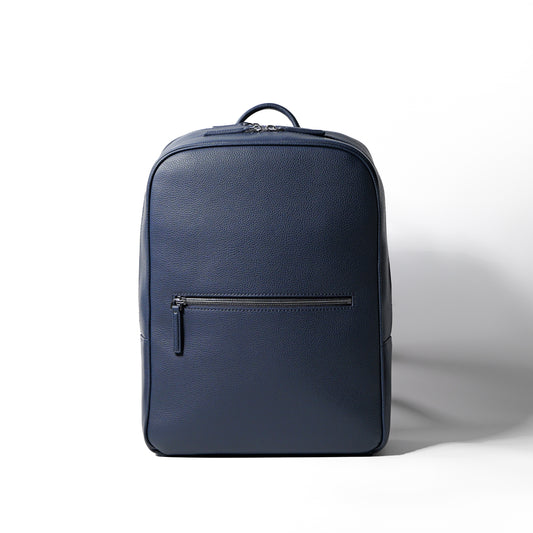 <アウトレット>Full Grain Leather Backpack (Navy-Nylon)