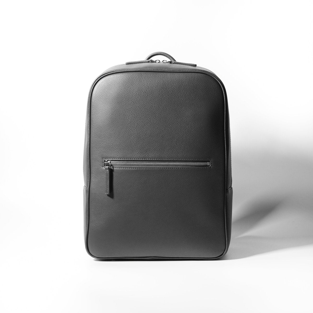 Full Grain Leather Backpack (Grey) - aucentic