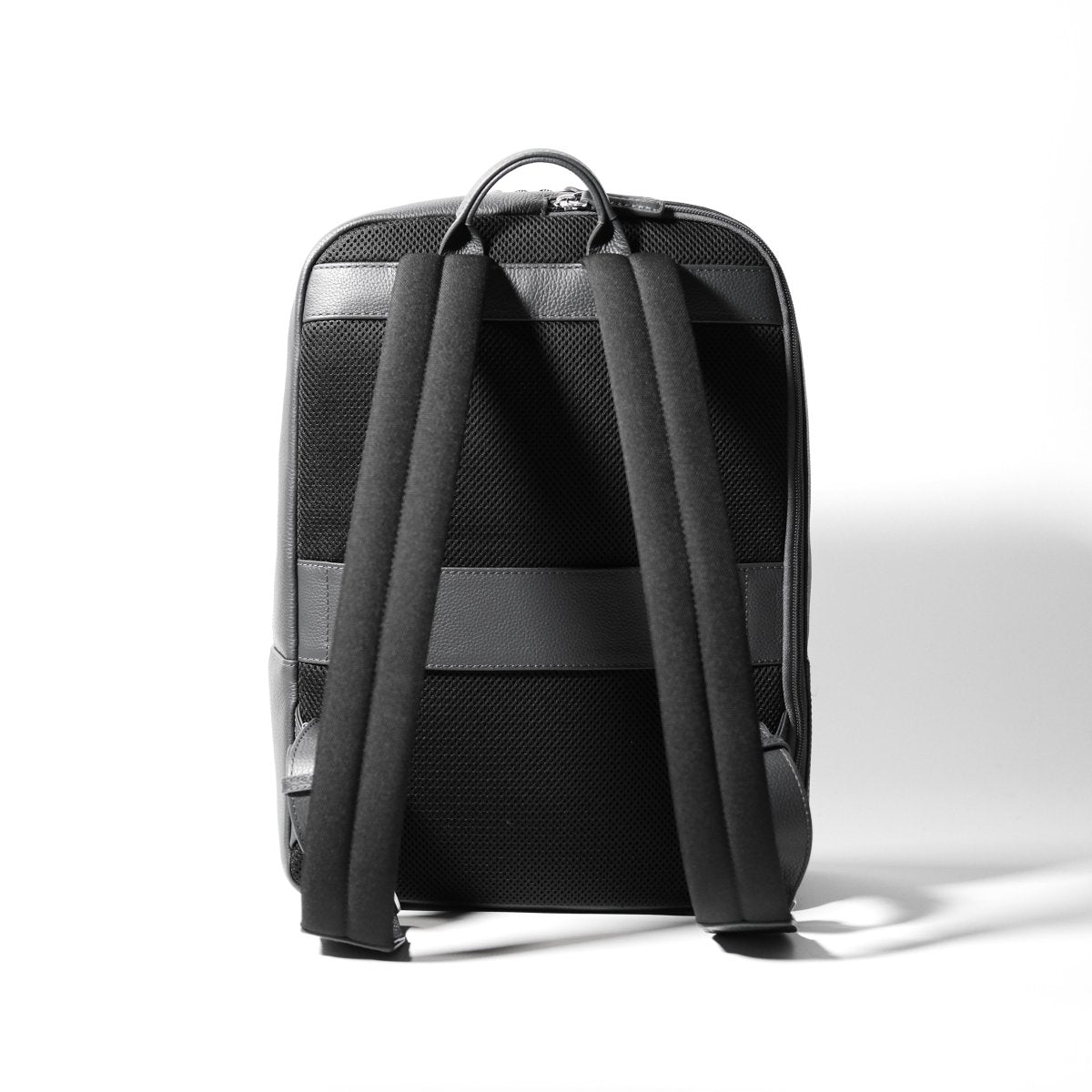 Full Grain Leather Backpack (Grey) - aucentic