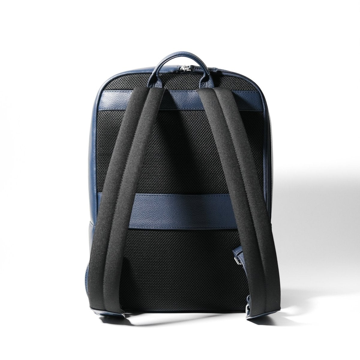 Full Grain Leather Backpack (Navy) - aucentic