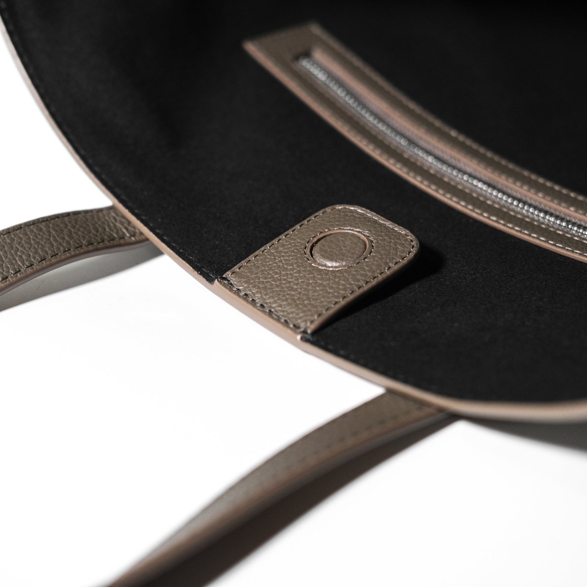 Italian Leather Casual Tote (Beige) - aucentic