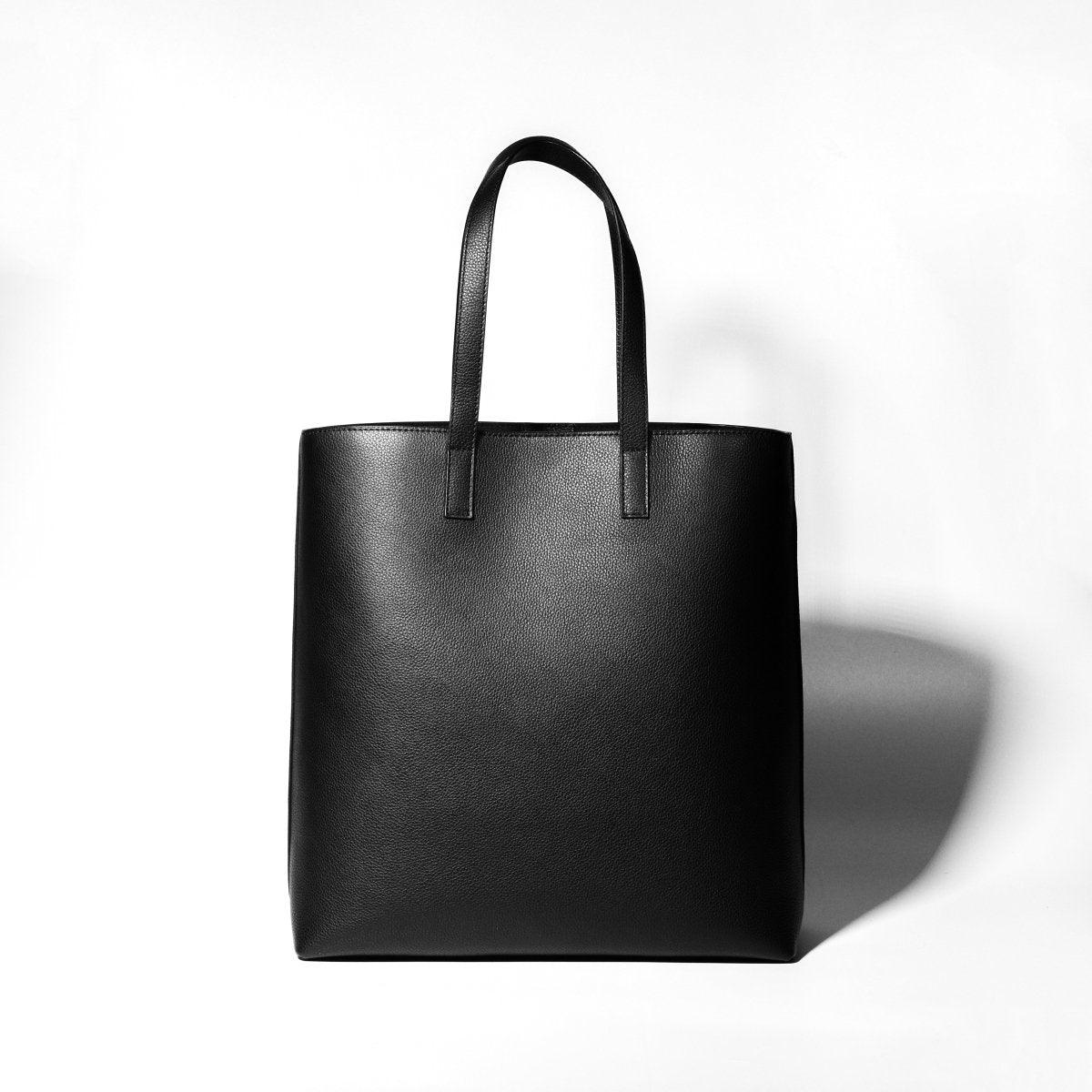Italian Leather Casual Tote (Navy) - aucentic